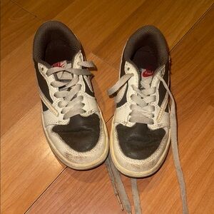 Nike Kids Black and White Sneakers with Red Logo